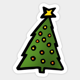 Christmas Tree Doodle Art Sticker